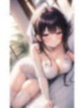 ベッドの上のウェディング美少女 画像3