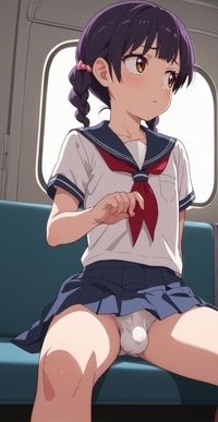 【制服】ち◯ぽバキバキの男の娘が電車内で変態行為 画像4