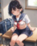 つるぺたな妹の制服にムラムラ。生でイかせまくって性教育中 画像1