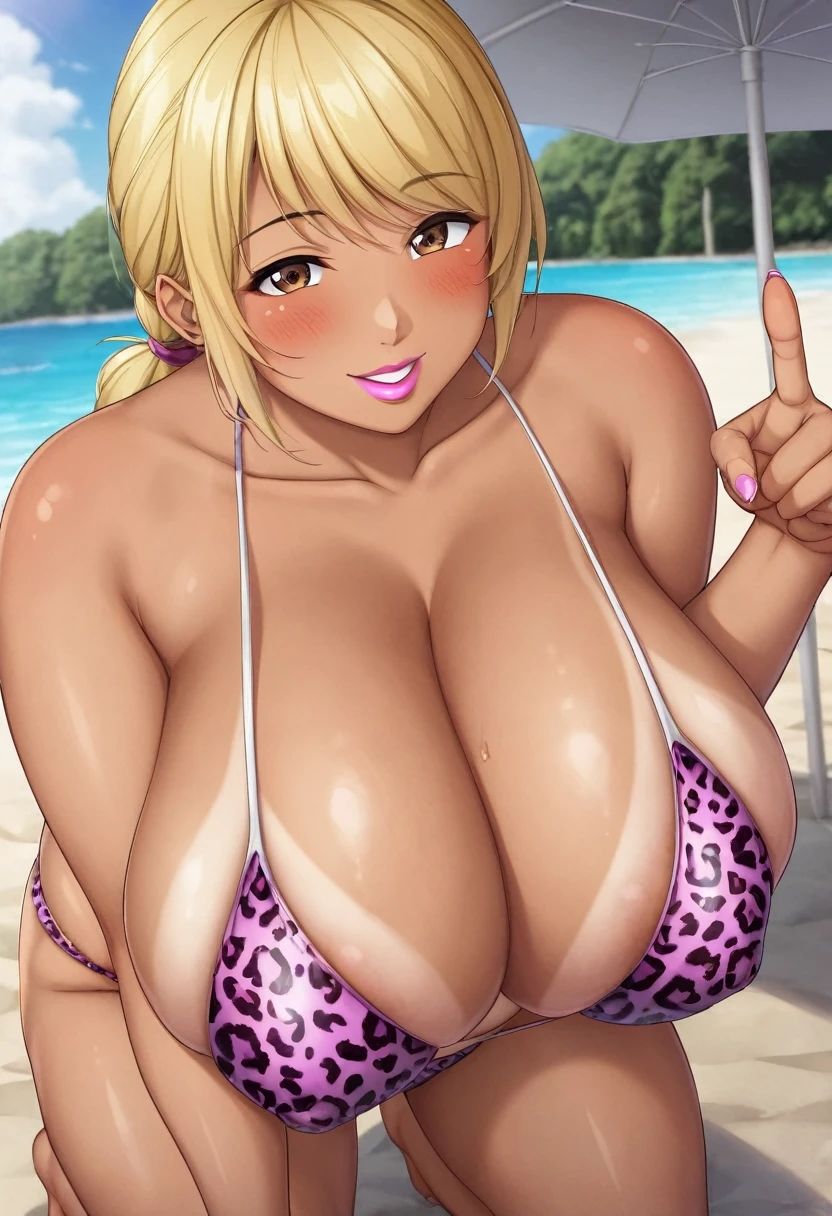 爆乳デカ尻日焼けギャルのむちむちどスケベな水着姿 画像4