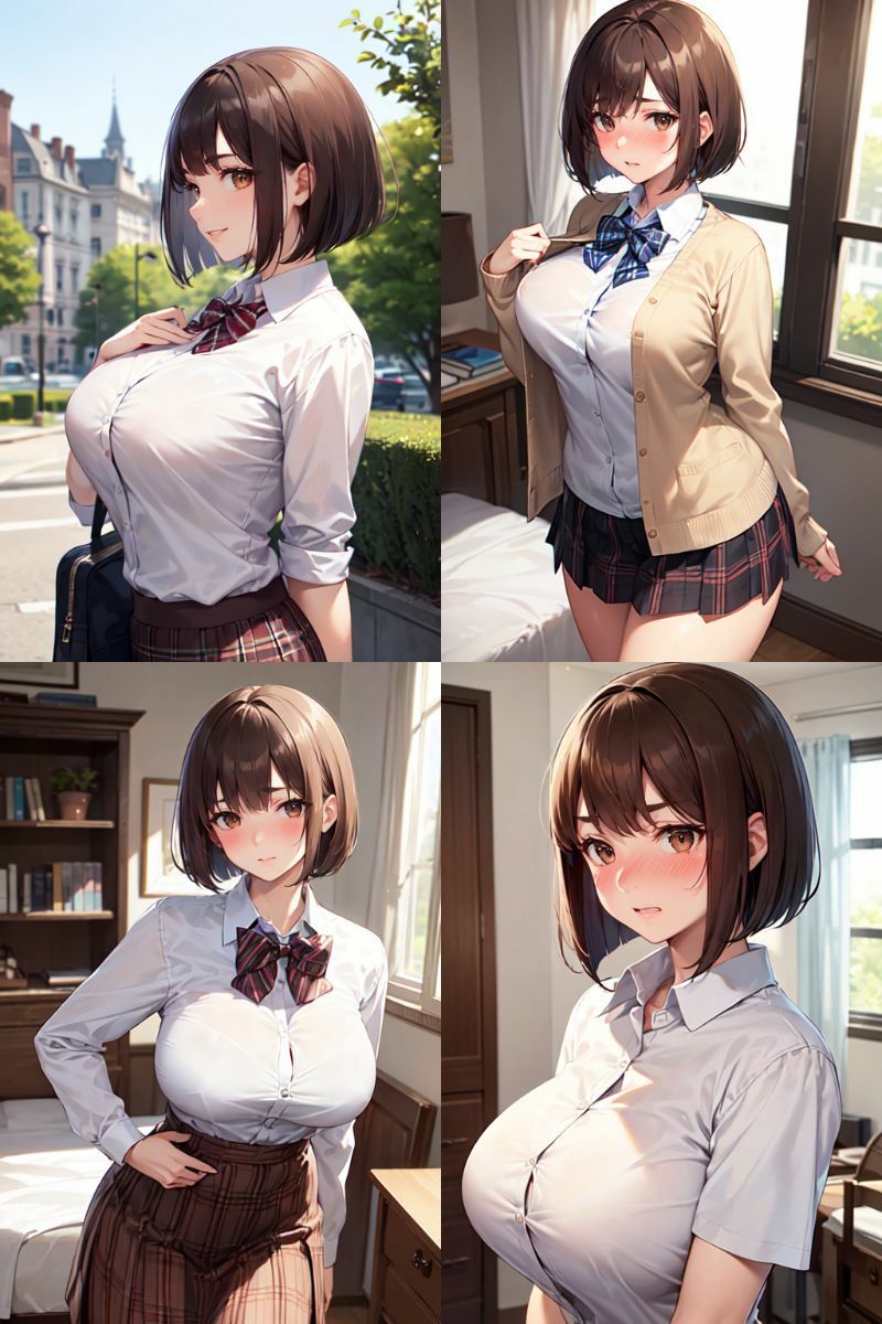 茶髪巨乳彼女と帰宅してすぐHしちゃいました！ 画像2