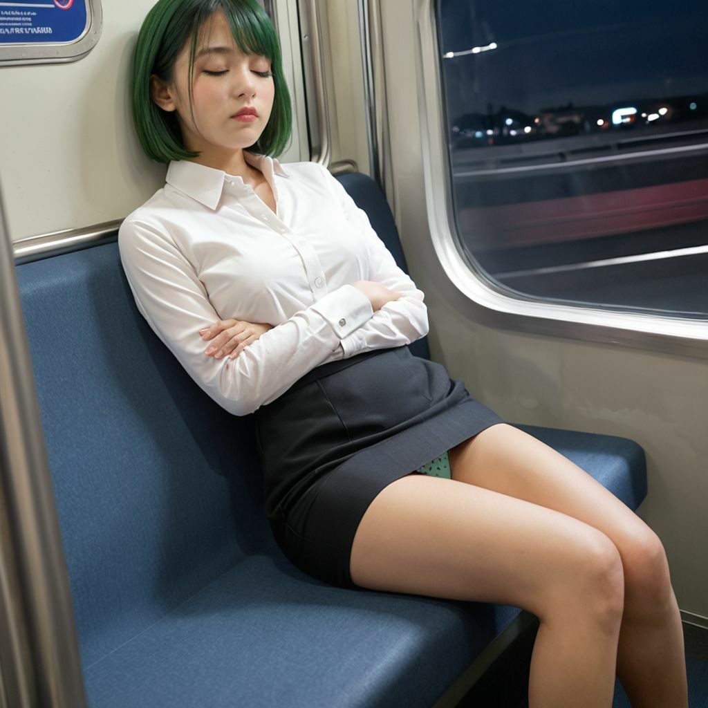 【電車内盗撮】寝ている女子のパンチラ画像集 画像1