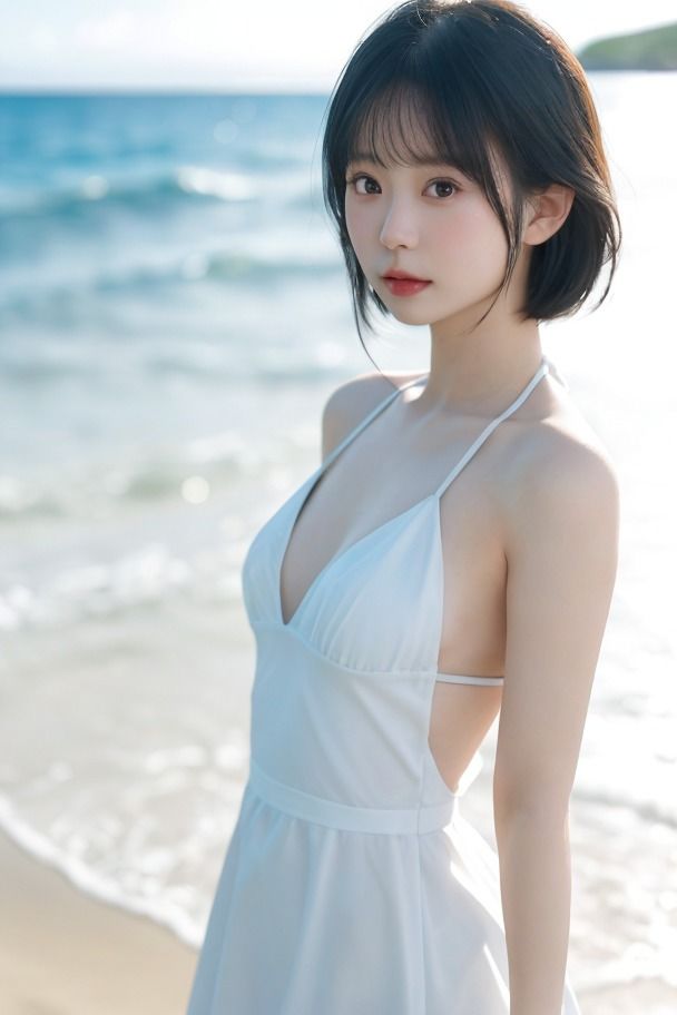 黒髪アイドルと水着デート 画像7