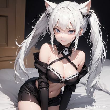 猫耳ベッドルーム（白/黒） 画像1