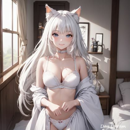 猫耳ベッドルーム（白/黒） 画像2