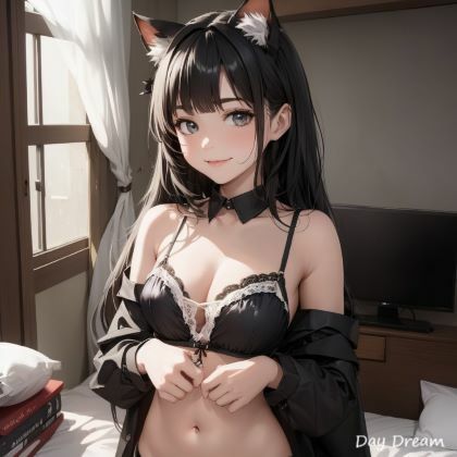 猫耳ベッドルーム（白/黒） 画像8