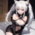 猫耳ベッドルーム（白/黒） 画像1