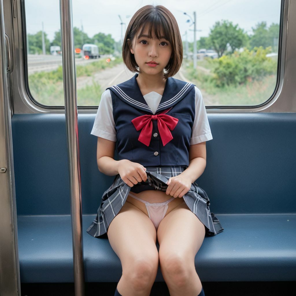 電車内でパンツを見せつけてくる女子 画像8