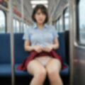 電車内でパンツを見せつけてくる女子 画像2