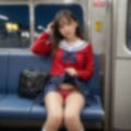 電車内でパンツを見せつけてくる女子 画像3