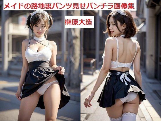 メイドの路地裏パンツ見せパンチラ画像集_1