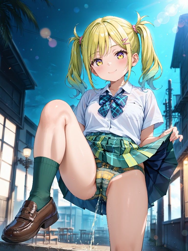 制服っぽいのを着たかわいい女の子たちがパンツをはいたままおしっこをおもらししている画像集2_7