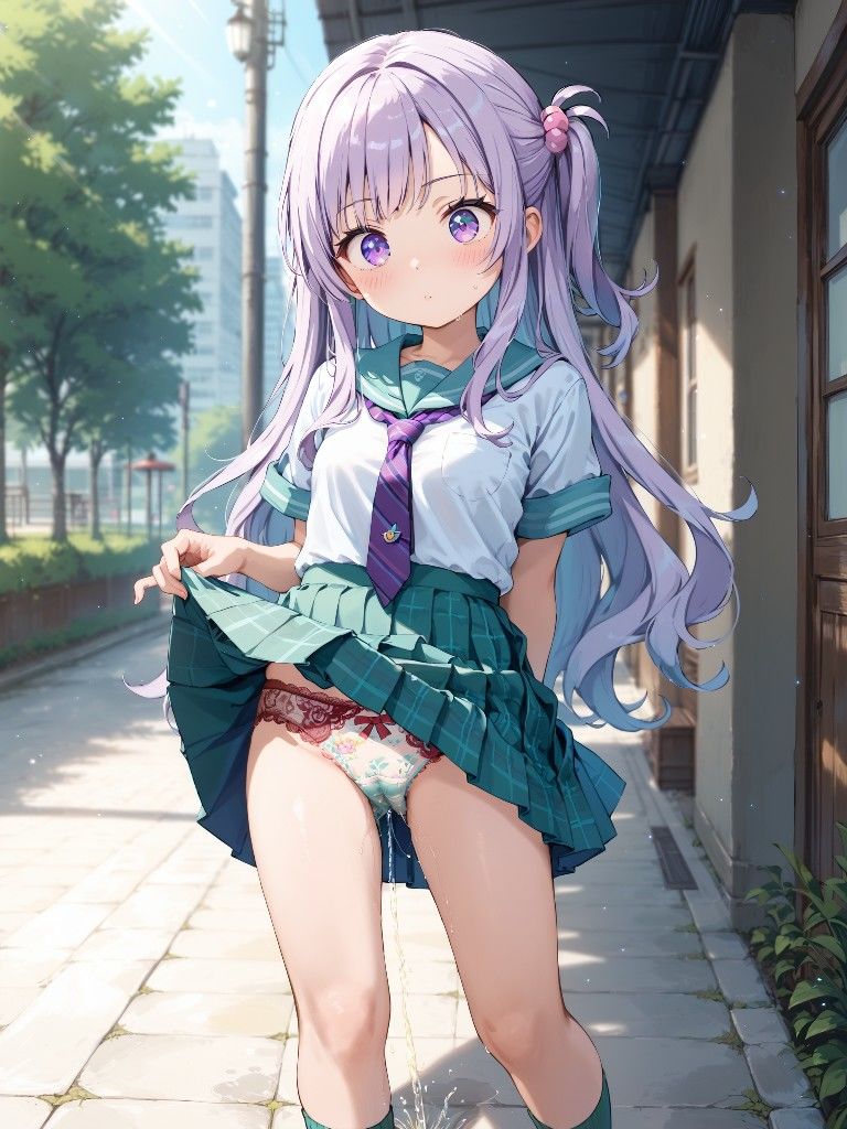 制服っぽいのを着たかわいい女の子たちがパンツをはいたままおしっこをおもらししている画像集2 画像10