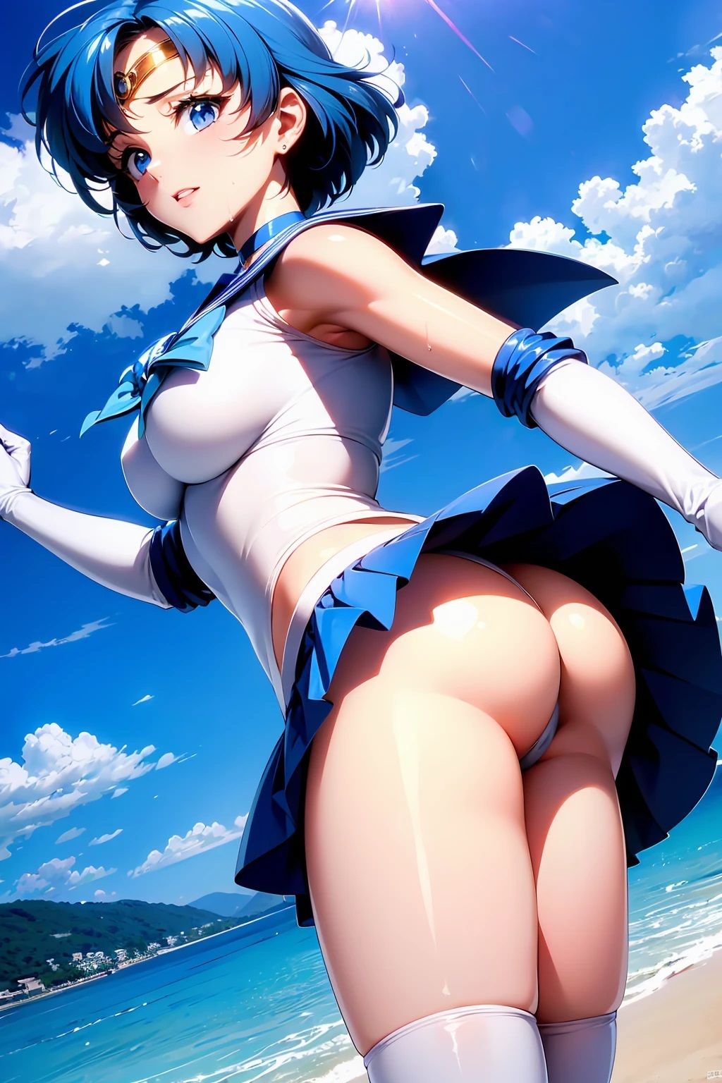 サンプル画像2:セーラーマー〇ュリー  ビーチでぱんちら（120枚）(ひぐまアート) [d_494445]