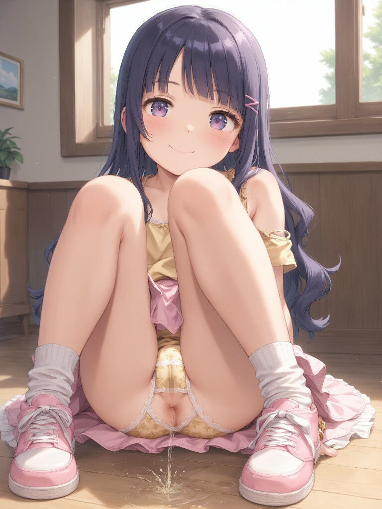 かわいい女の子がおしりの穴のところに穴があいたパンツをはいておしっこをおもらししている画像集_6