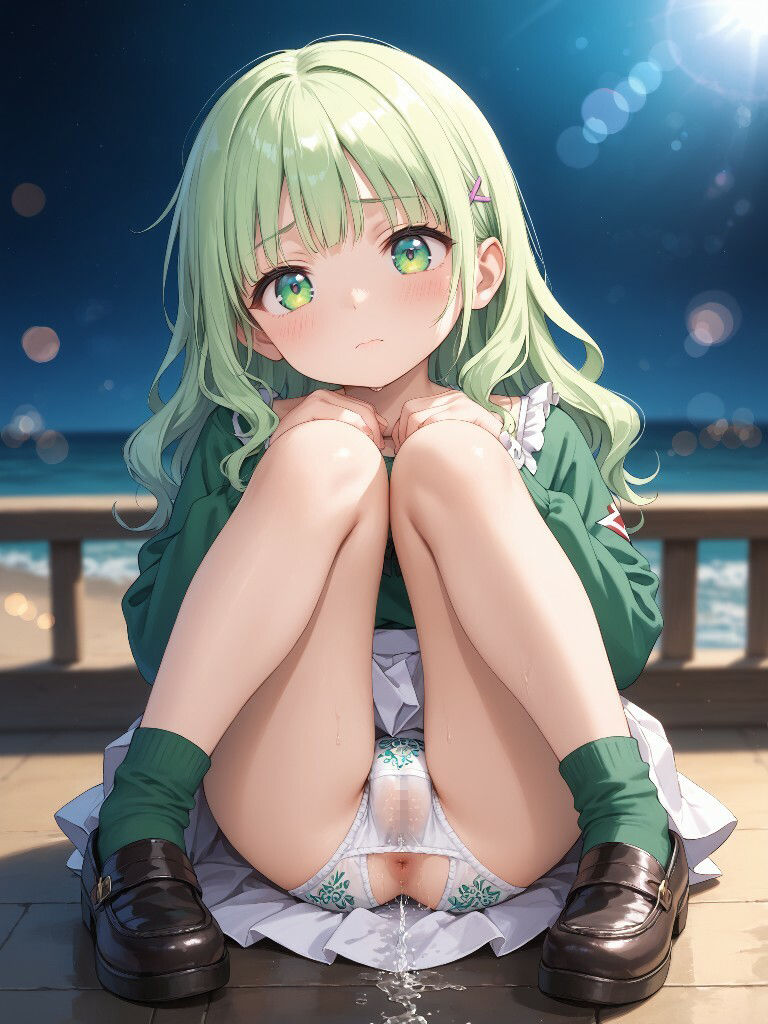 かわいい女の子がおしりの穴のところに穴があいたパンツをはいておしっこをおもらししている画像集_8