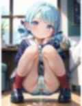 かわいい女の子がおしりの穴のところに穴があいたパンツをはいておしっこをおもらししている画像集 画像9