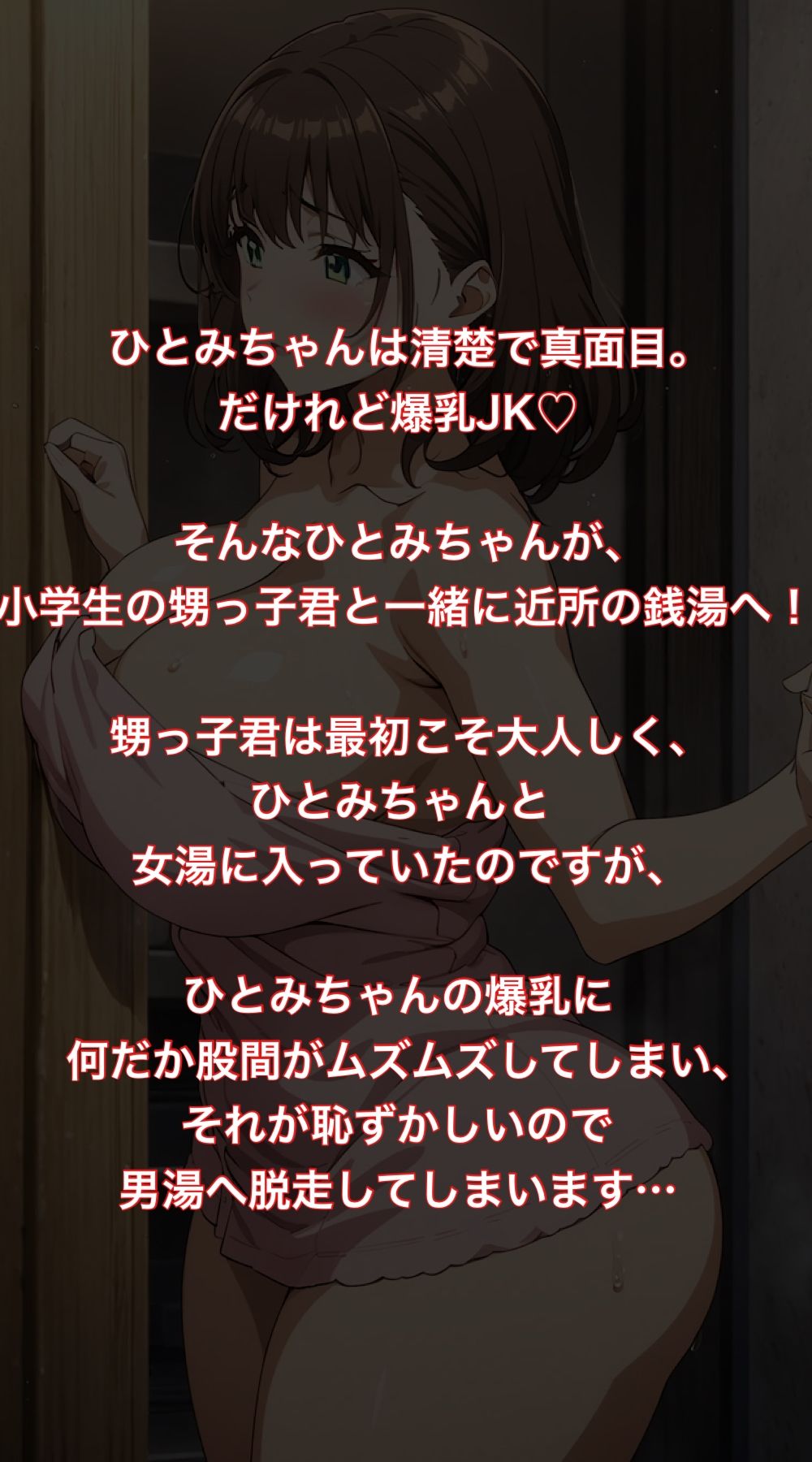 爆乳JKひとみちゃん 男湯で全裸になって肉便器します_1