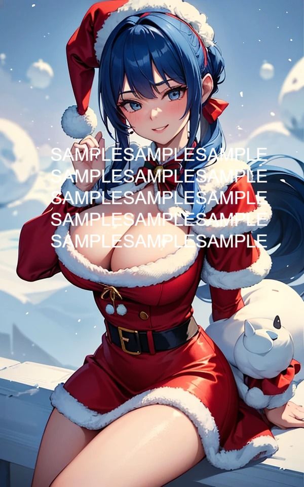 サンプル画像2:サンタコスプレ美女イラスト集(ぽっけぽけ) [d_496128]