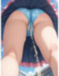かわいい女の子がパンツをはいたままおしっこをおもらししているのを下から眺めている画像集3 （顔なし/5MP） 画像1