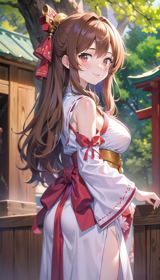 茶髪天然美女巫女 画像1