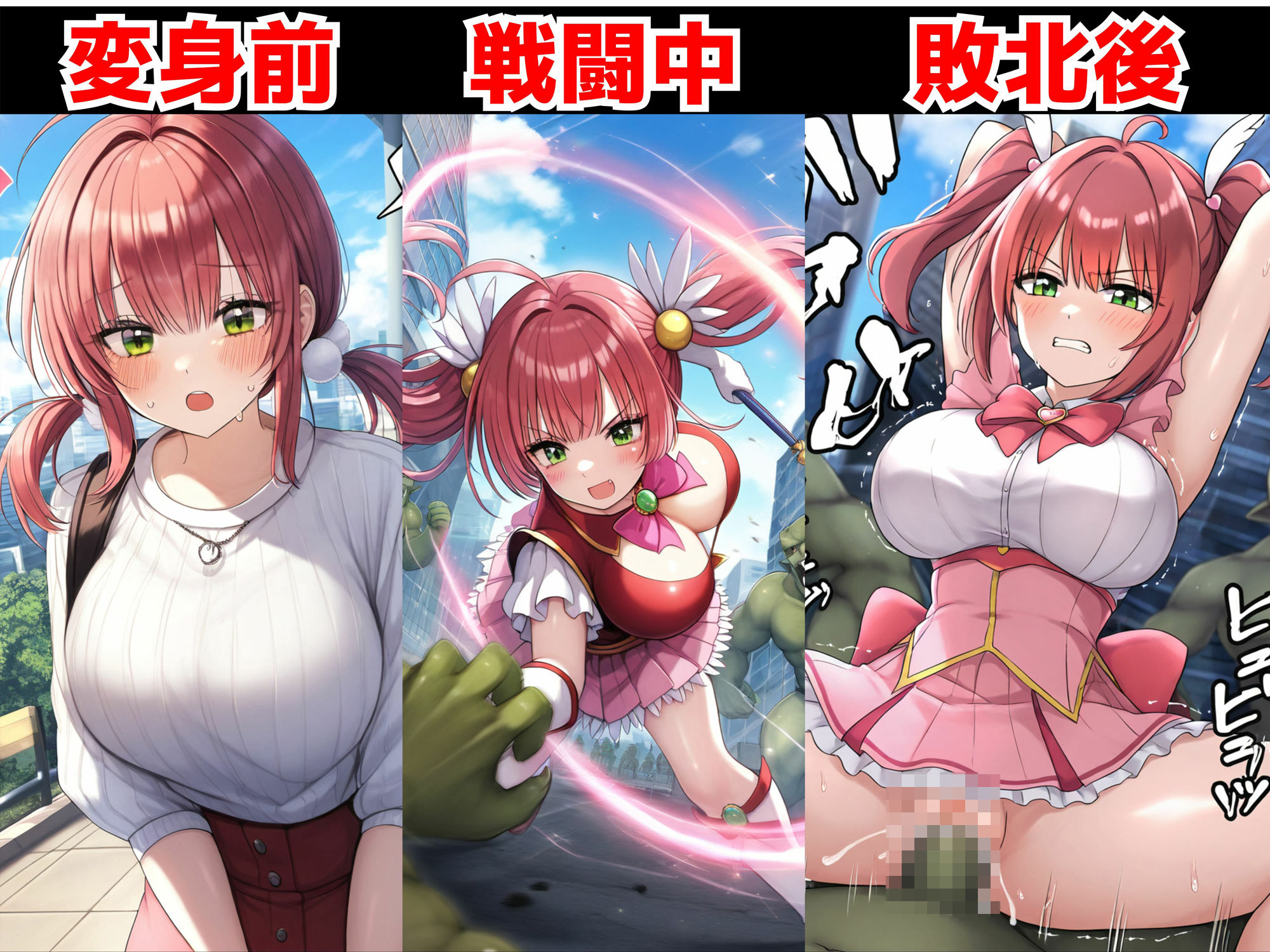 変身ヒロインはモンスターに種付けされてアヘ顔に！？ 【魔法少女異種姦:500枚】 画像4