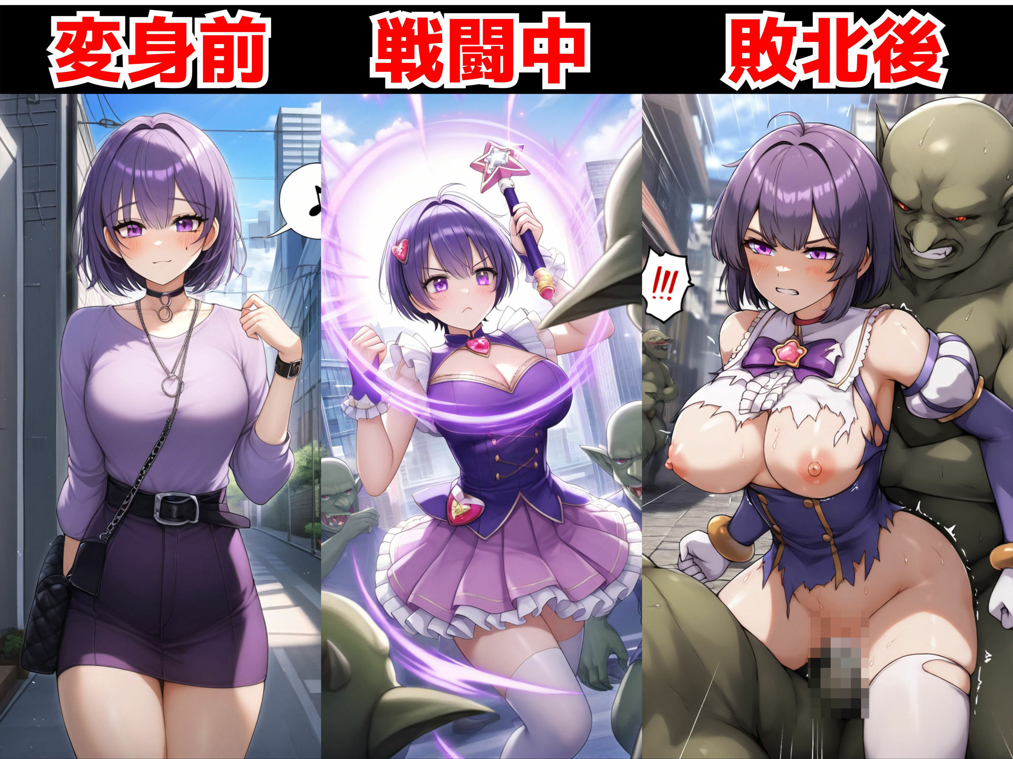 変身ヒロインはモンスターに種付けされてアヘ顔に！？ 【魔法少女異種姦:500枚】8