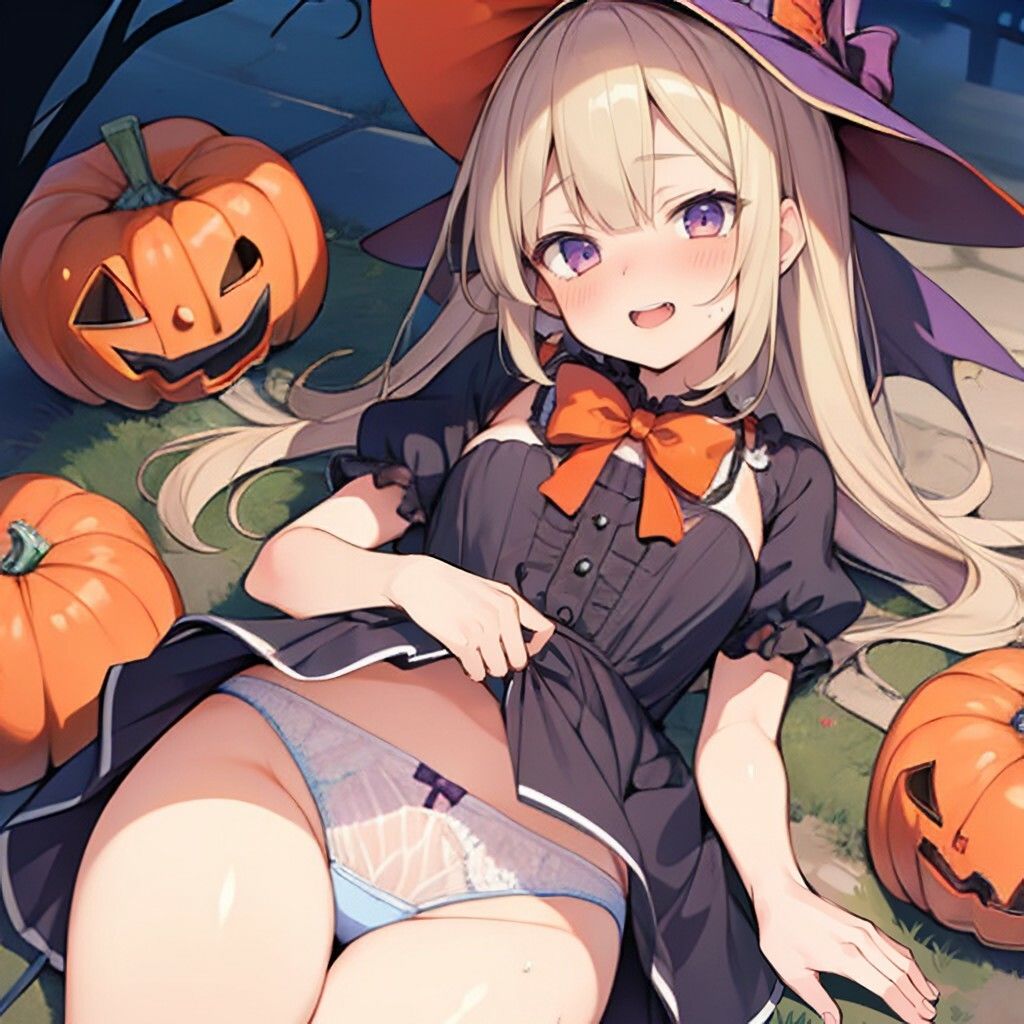 パン見せなハロウィン風美少女さん 画像1