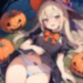 パン見せなハロウィン風美少女さん 画像1