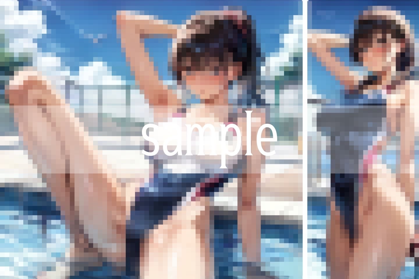 サンプル画像5:巨乳で人気の彼女が透け透け水着でエッチな撮影会(びんびんtime) [d_499674]