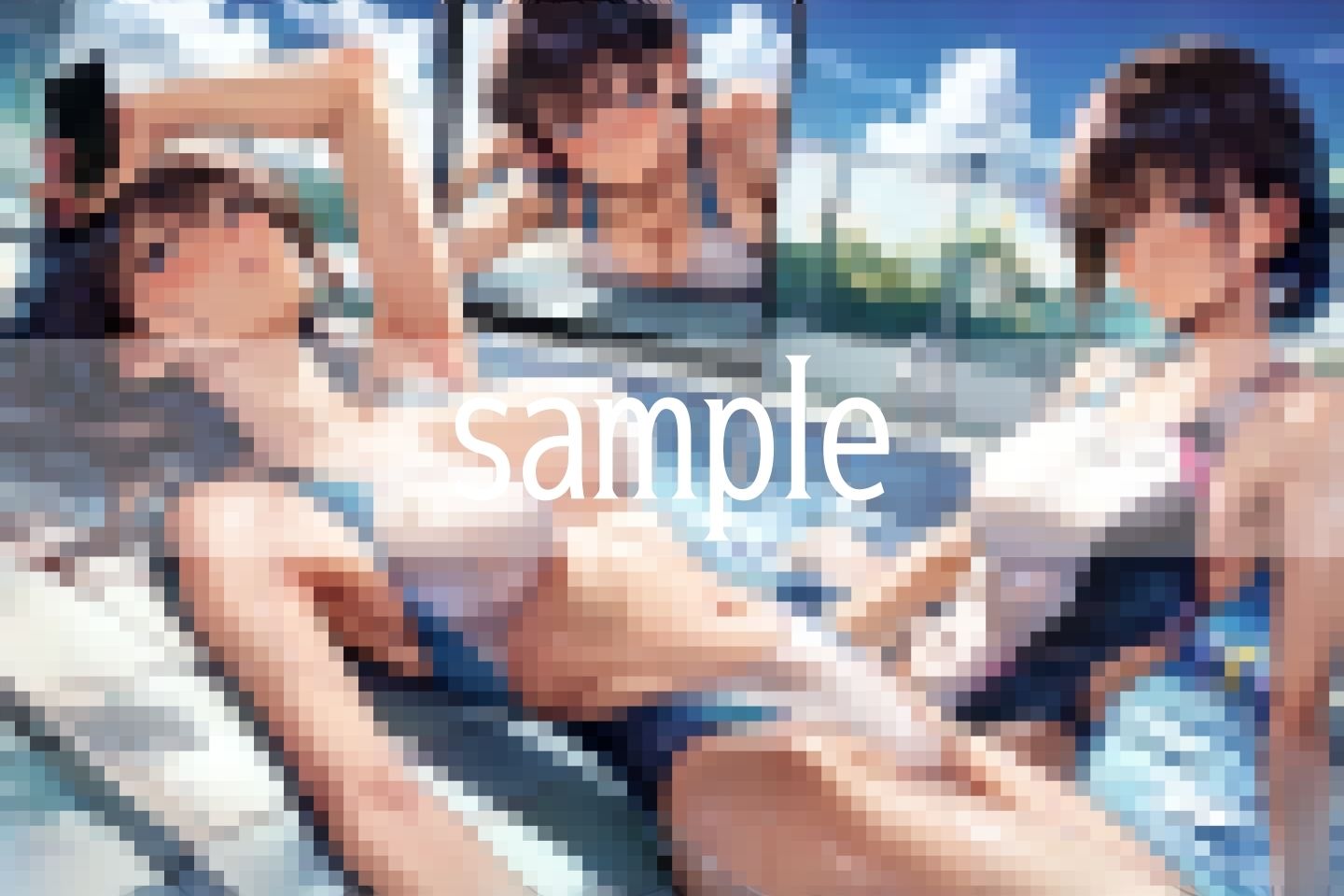 サンプル画像6:巨乳で人気の彼女が透け透け水着でエッチな撮影会(びんびんtime) [d_499674]