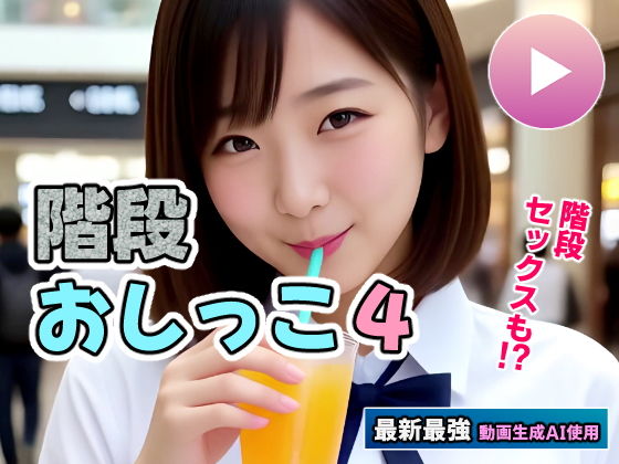 【コメットパンチ】同人動画・AI『階段おしっこ4女子校生～電話中に生ハメSEX～』