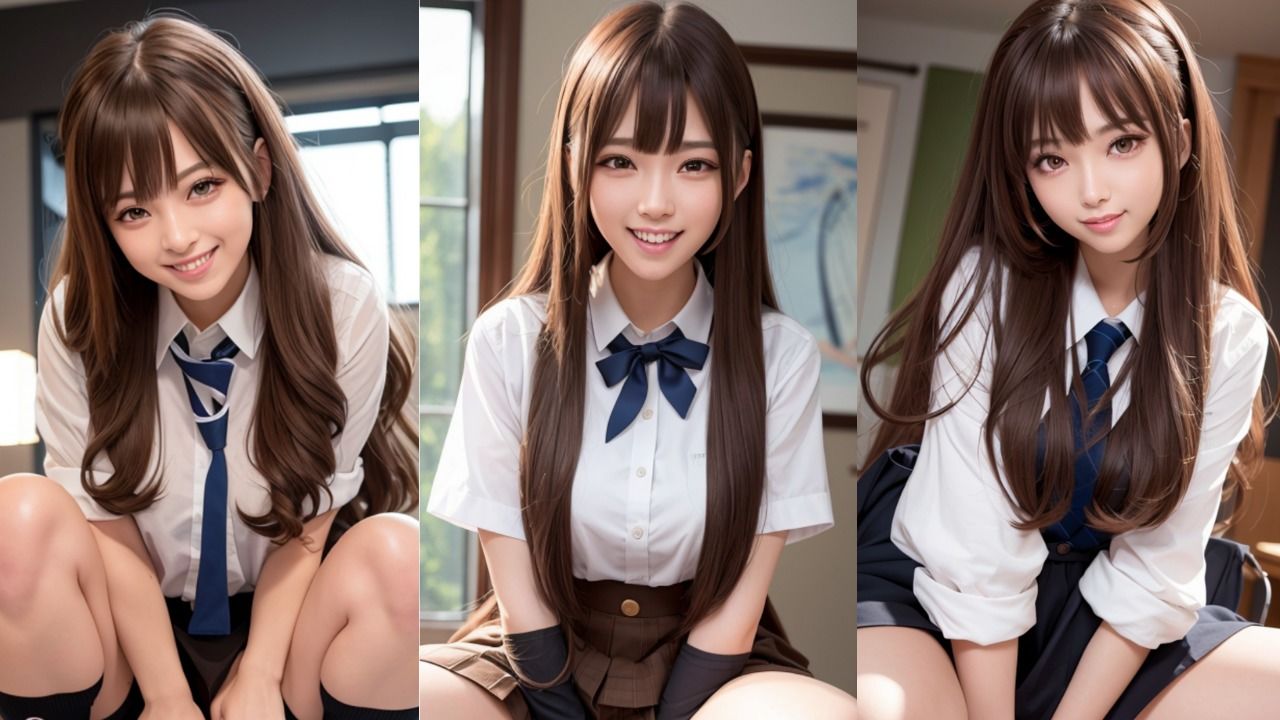 リアルに動く！！豪華3人組バージョン！ゲキカワJKコスプレ制服美女が踊り出す！動画精製AIを使用して製作したAI動画beautiful Japanese women パンチラ ダンス 画像2