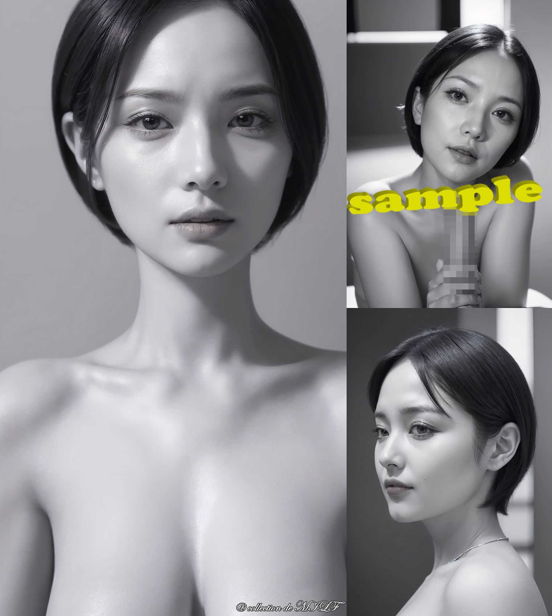 【AI】モノクロームの中の熟女 画像4