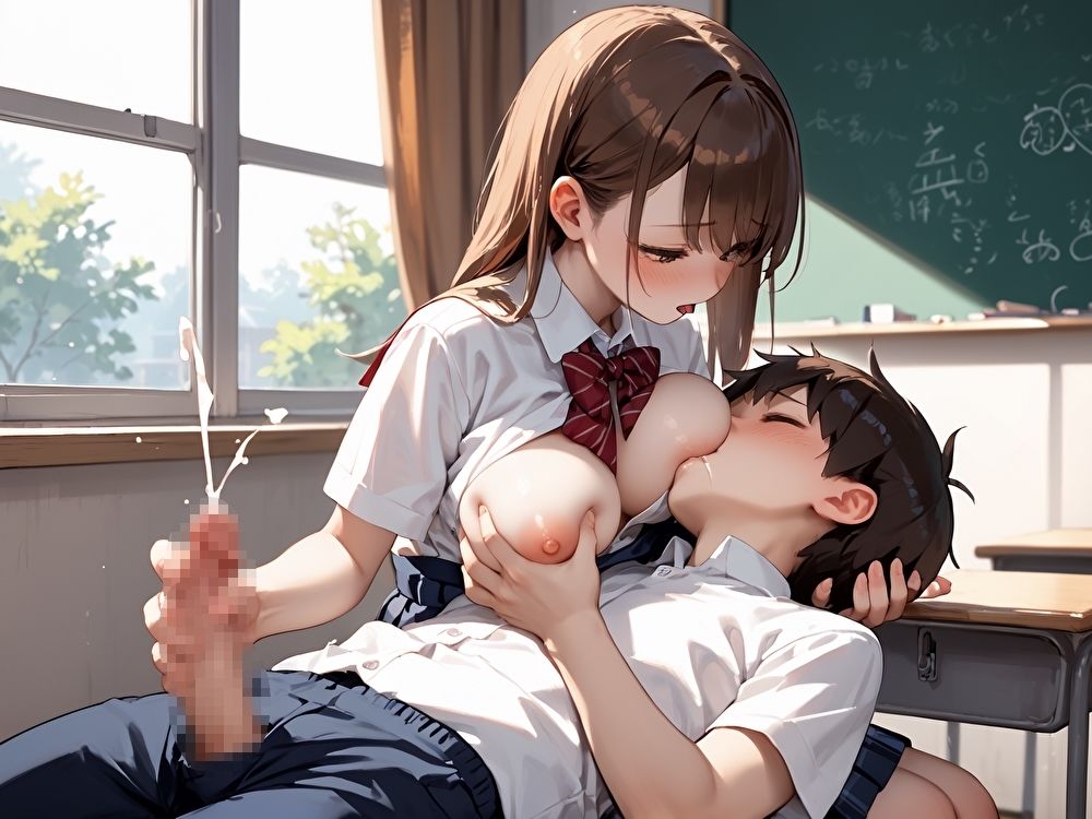 【おねショタ】僕はお姉さん達にディープキス手コキしてもらっています！【AIイラスト】2