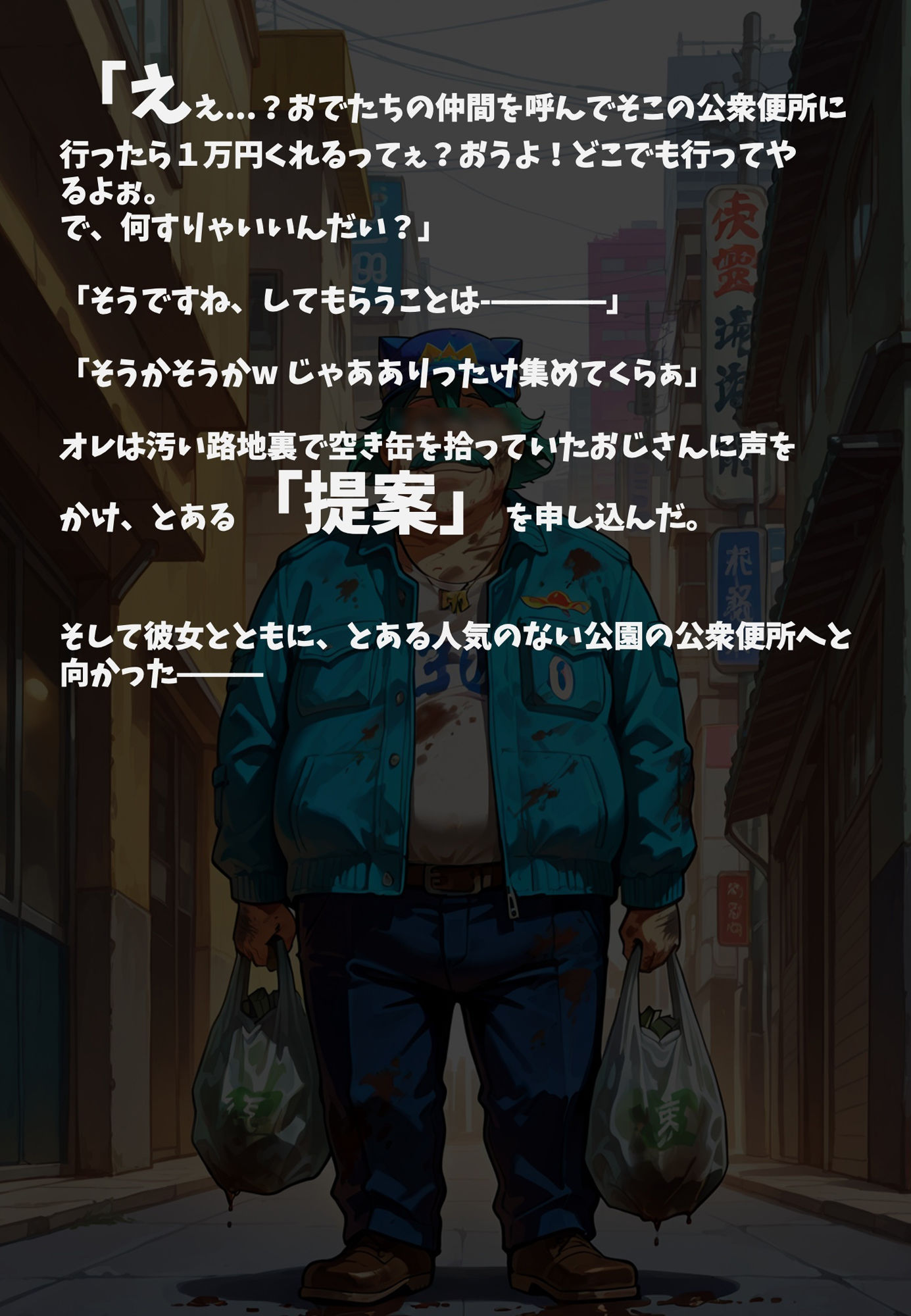 【イラスト集】生徒会長の彼女を無理やり汚いホームレスに中出しさせて妊娠させたった件w_3