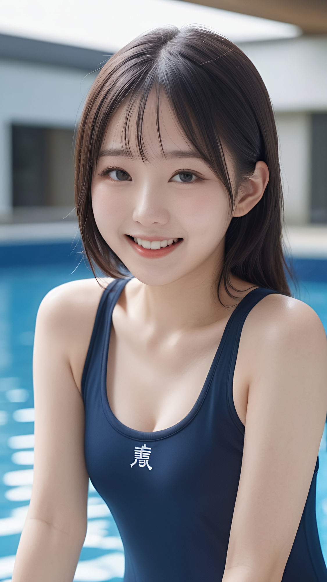 童顔美少女のスク水 画像1