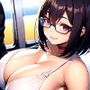 下着で電車に乗っちゃうメガネ美女