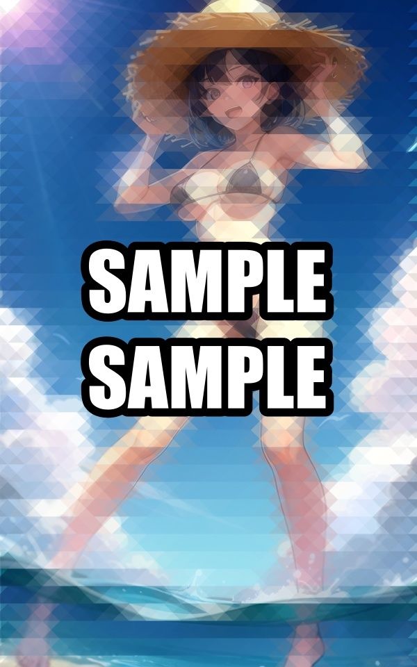 サンプル画像1:海ではしゃぐビキニ美女イラスト集(AIラボラボ) [d_508420]