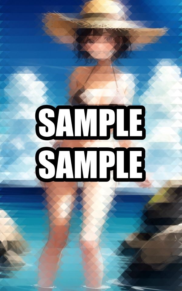 サンプル画像2:海ではしゃぐビキニ美女イラスト集(AIラボラボ) [d_508420]