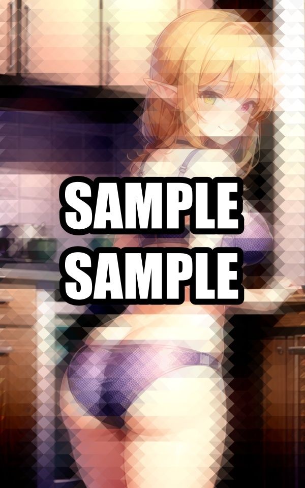 サンプル画像1:台所の振り向きエルフイラスト集(ぽんぽこ) [d_508927]