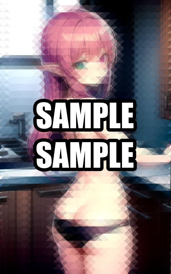 サンプル画像3:台所の振り向きエルフイラスト集(ぽんぽこ) [d_508927]