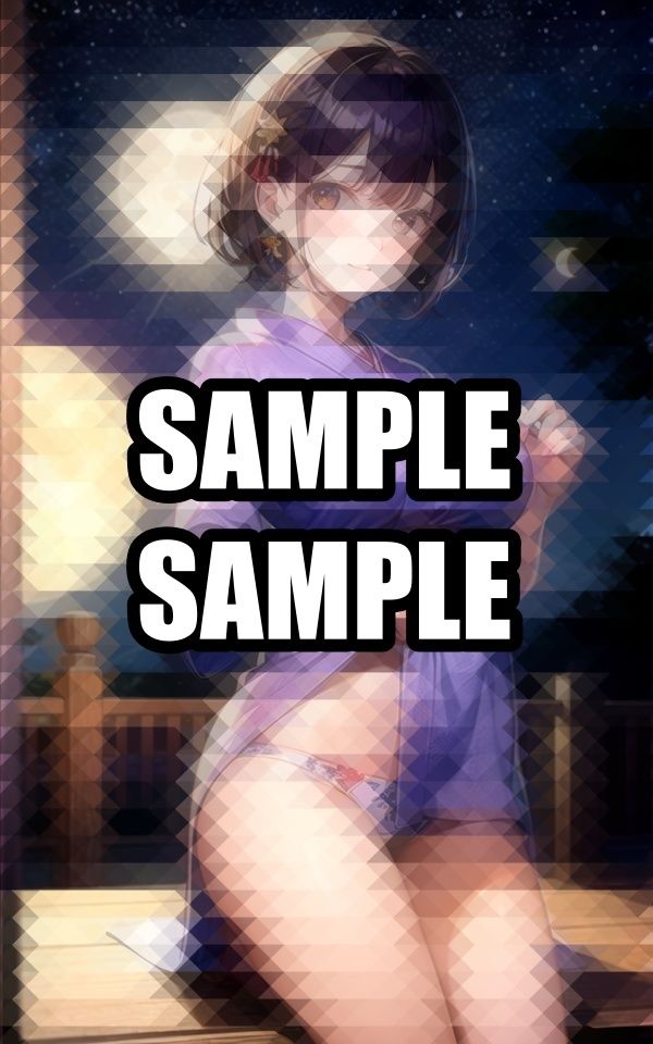 サンプル画像1:月明かりの着物美女イラスト集(AIラボラボ) [d_509638]