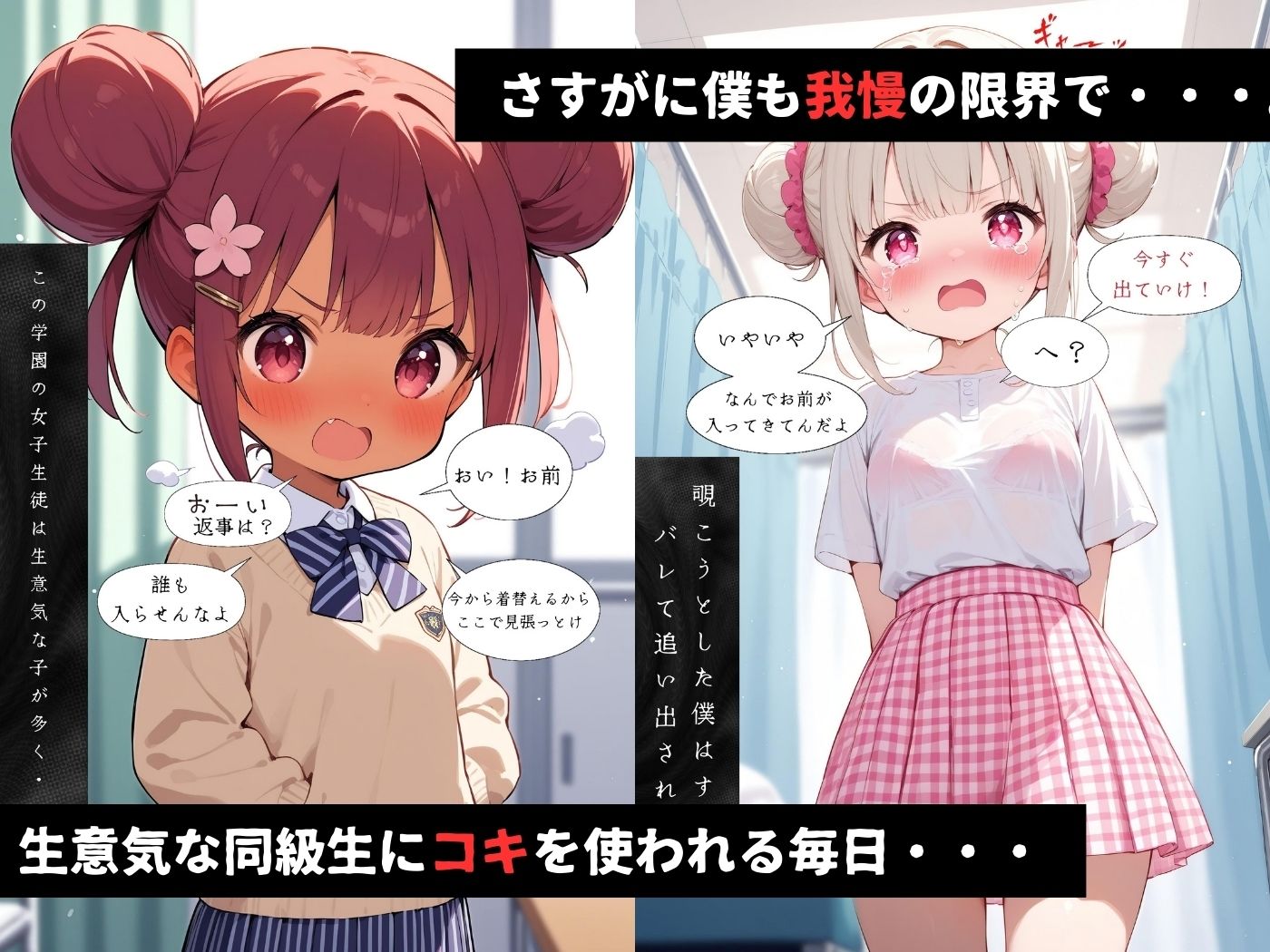 「おいお前！着替えるからここで見張っといて！」生意気な同級生をレ●プしてやった。 画像1