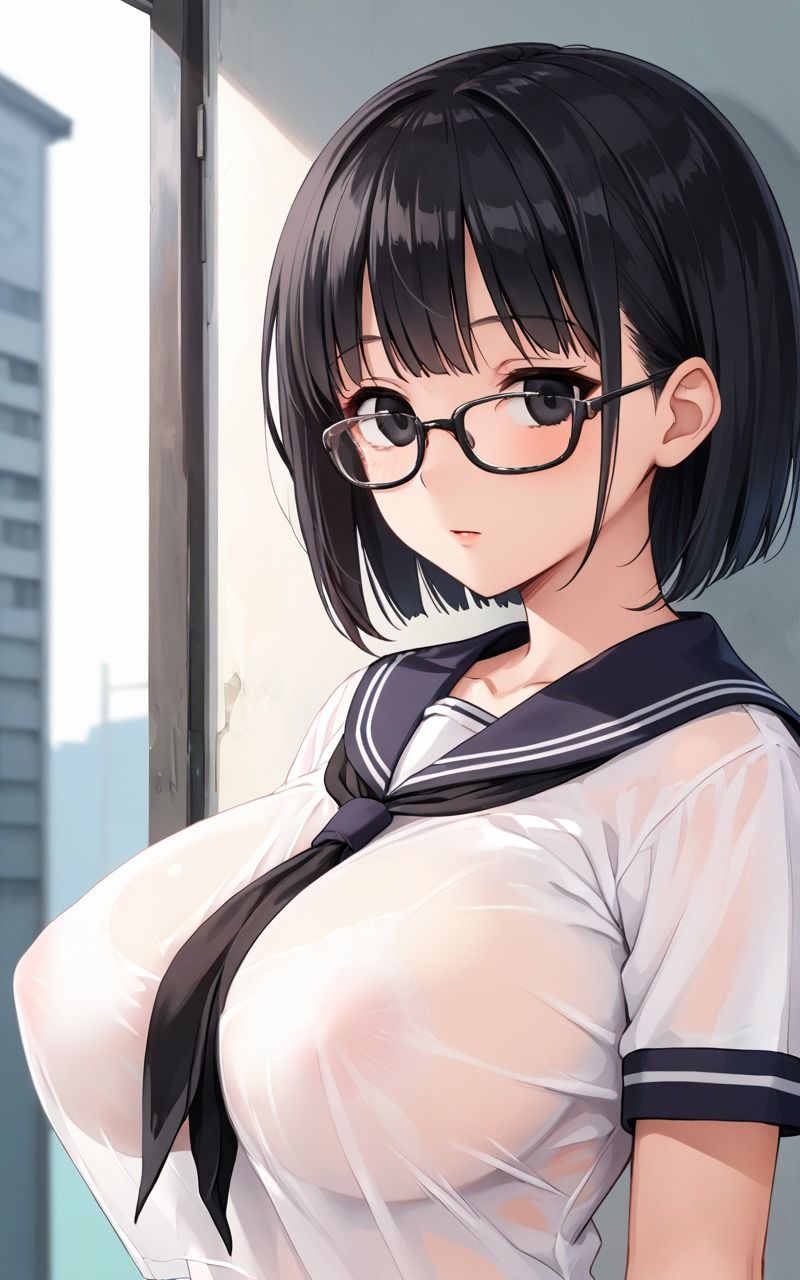 女子校生爆乳メガネ編 画像1