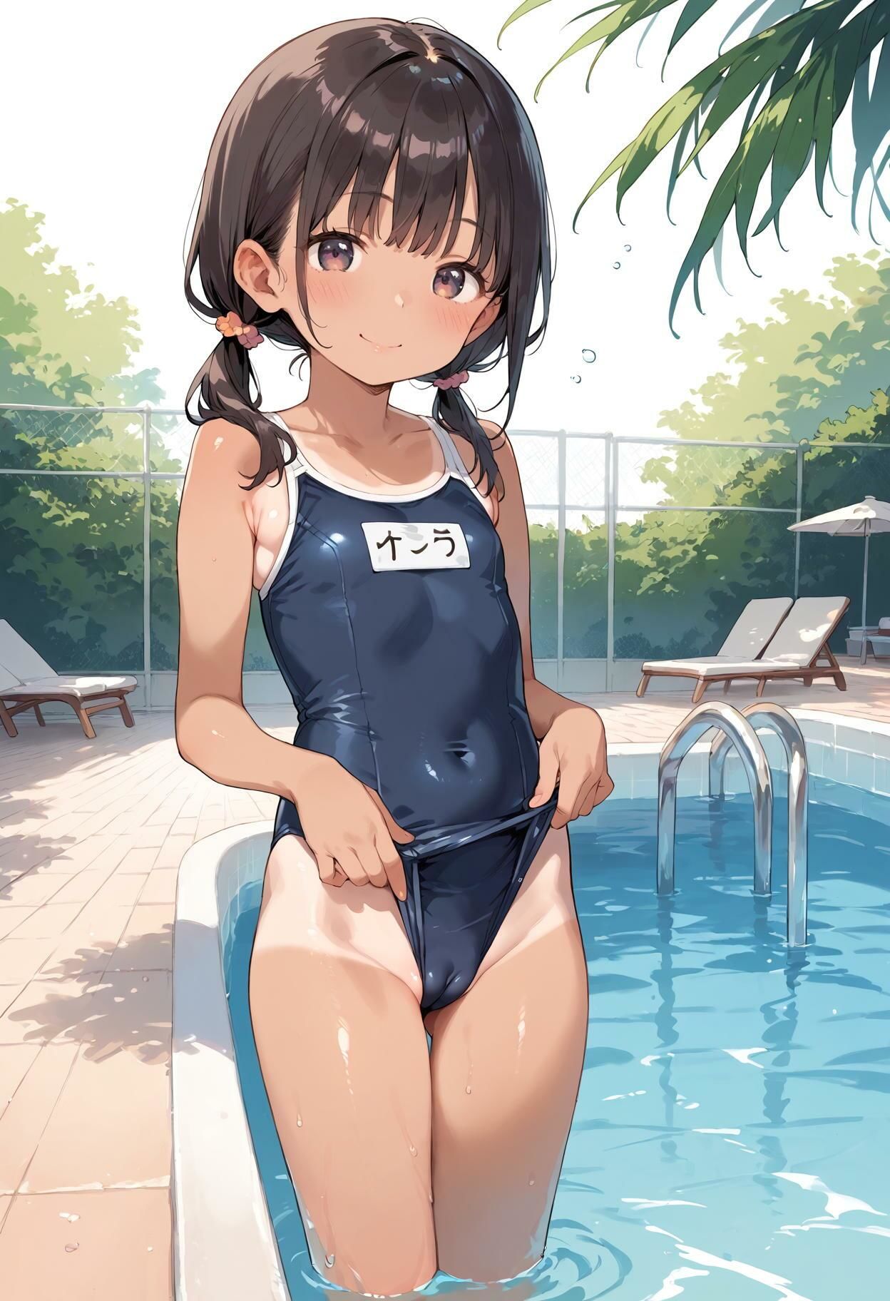 【可愛い女の子のスク水撮影会】ちっぱい食い込みオマンコ 画像6