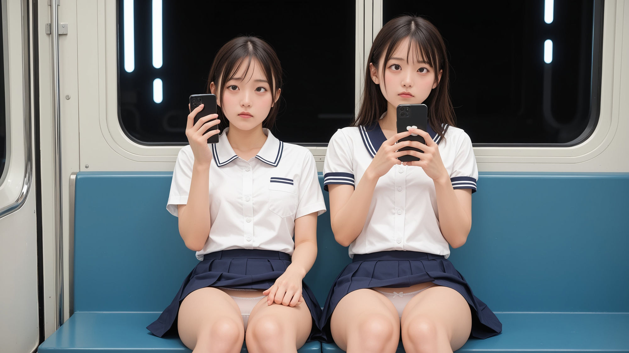 スマホばかり観て「ぼぉ〜と生きている」制服女子  150p 画像6