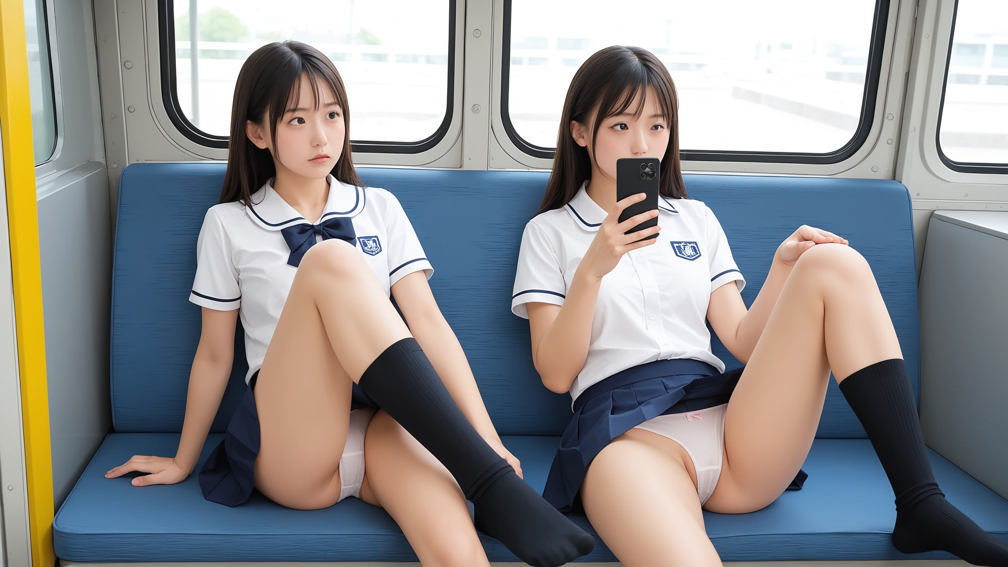 スマホばかり観て「ぼぉ〜と生きている」制服女子  150p 画像10