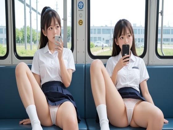 下半身は全くの無防備でどうぞどうぞ見てくださいと言わんばかりのパンチラ【スマホばかり観て「ぼぉ～と生きている」制服女子150p】