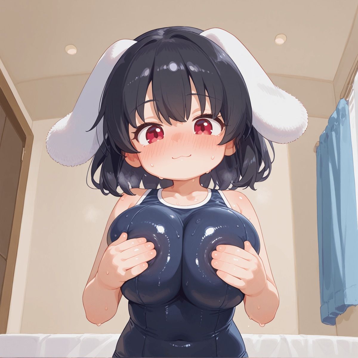 東方 因幡てゐ 〇リ爆乳スク水えっち 画像1